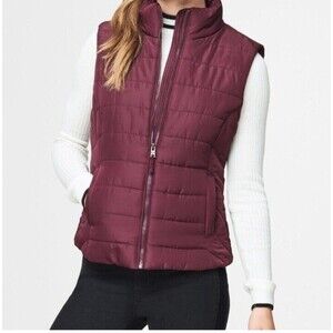 Aeropostale Women's Burgundy Puffer Full Zip  Vest Size Medium